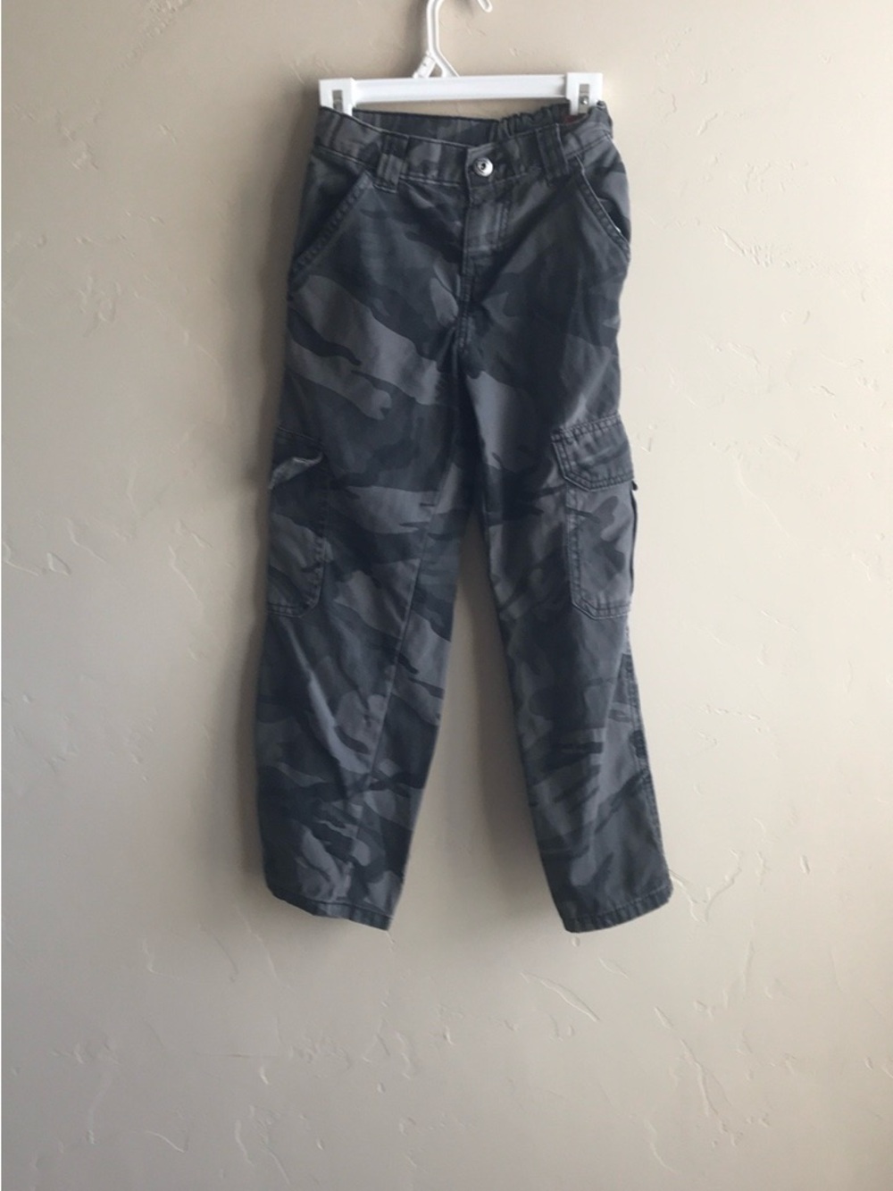 Kids Cargo Pants - Gray Camo